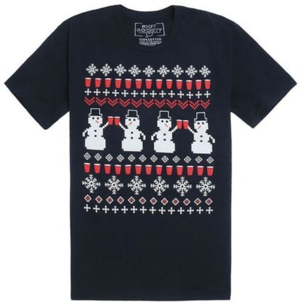 Riot Society Snowman Funny Holiday T-shirt NWT